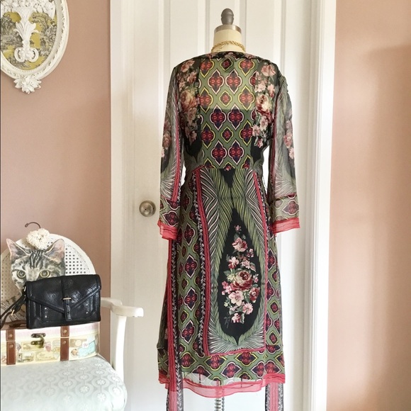 Silk 70s style vintage Ross dress - Picture 3 of 8